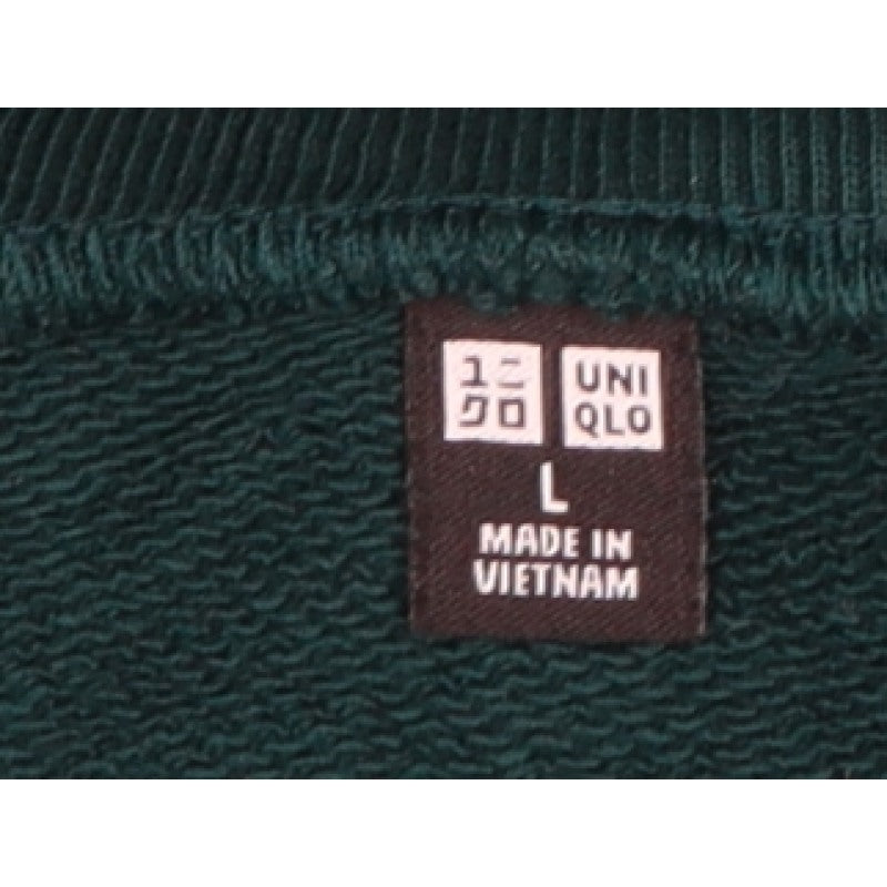 Uniqlo Unisex Adults Green L Crew Neck Raglan Pullover Sweatshirt