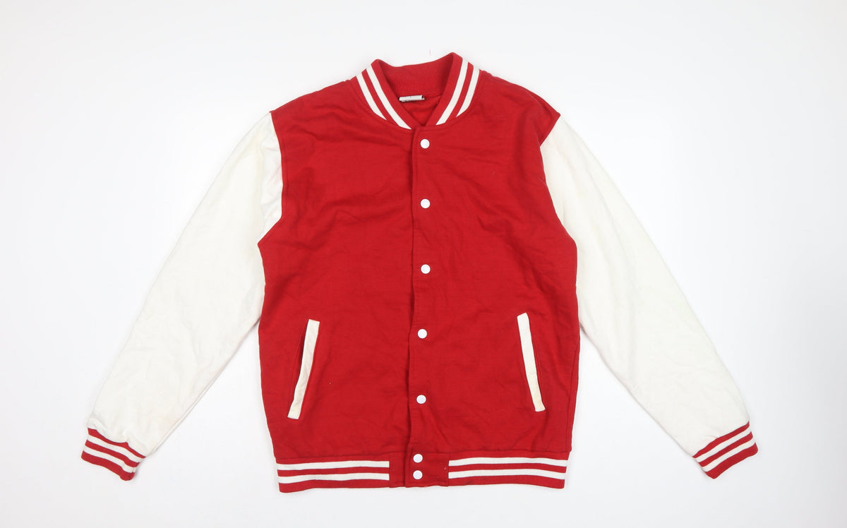 Stars & Stripes Men’s Red White L Varsity Snap Sweatshirt Jacket
