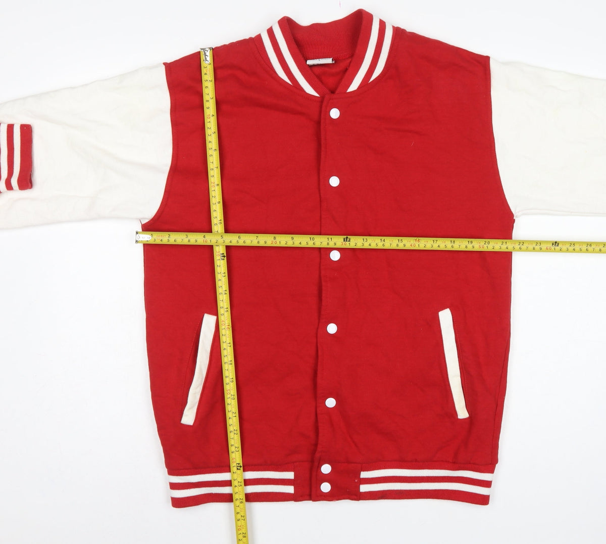 Stars & Stripes Men’s Red White L Varsity Snap Sweatshirt Jacket
