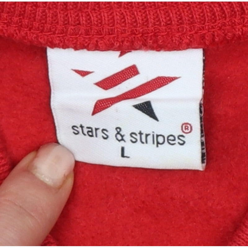 Stars & Stripes Men’s Red White L Varsity Snap Sweatshirt Jacket