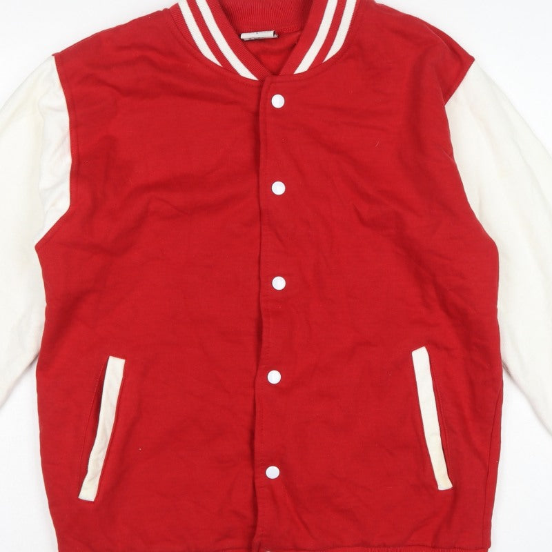 Stars & Stripes Men’s Red White L Varsity Snap Sweatshirt Jacket