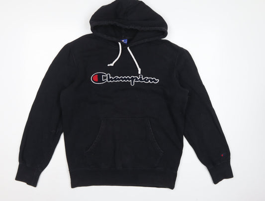Champion Men’s Black Large Pullover Hoodie Embroidered Logo