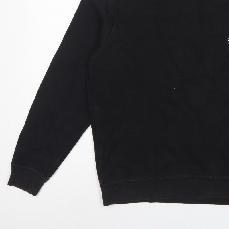 Aquascutum London Men’s Black L Crew Neck Embroidered Crest Sweatshirt