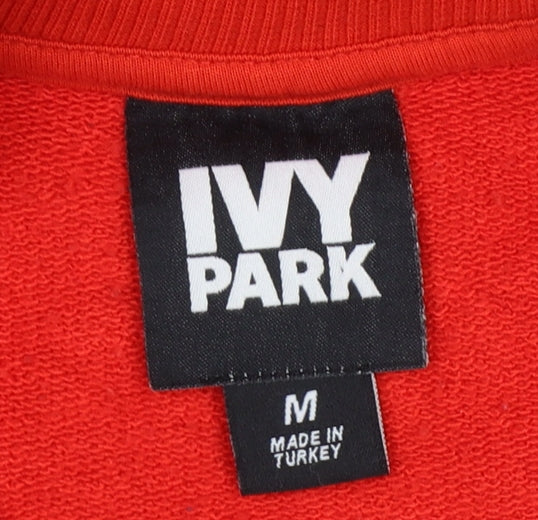IVY PARK Women’s Red M Logo Crew Neck Long Sleeve Sweatshirt