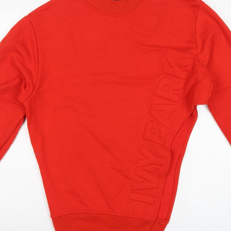 IVY PARK Women’s Red M Logo Crew Neck Long Sleeve Sweatshirt