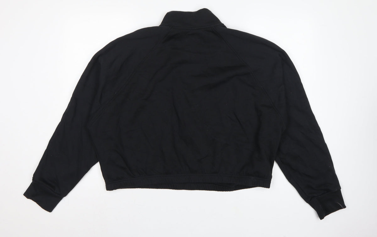 adidas Women's Black UK XL 20-22 1/2 Zip Logo Sweatshirt