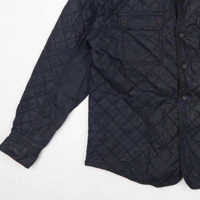 Timberland Men’s Navy L Quilted Padded Button Front Jacket