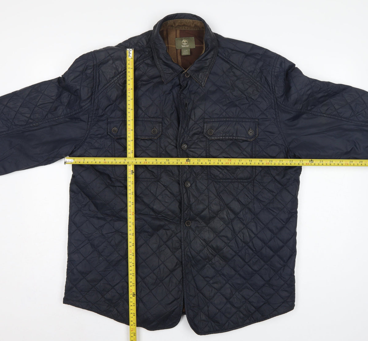 Timberland Men’s Navy L Quilted Padded Button Front Jacket