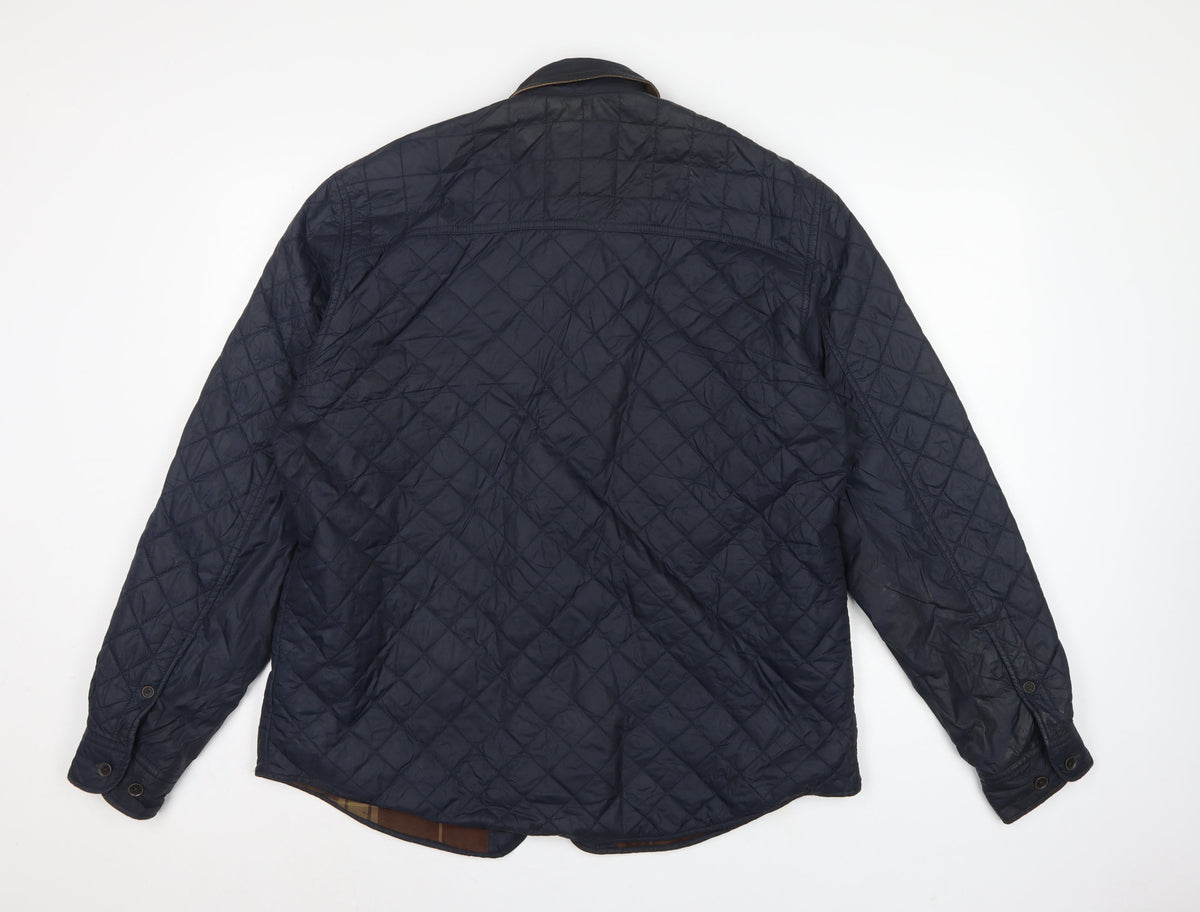 Timberland Men’s Navy L Quilted Padded Button Front Jacket