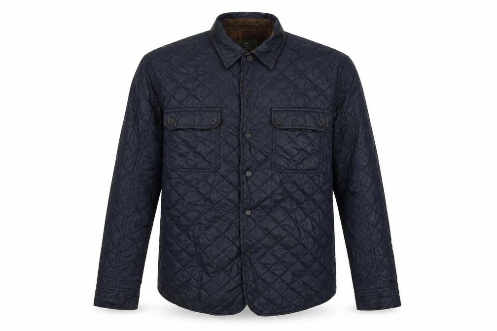Timberland Men’s Navy L Quilted Padded Button Front Jacket
