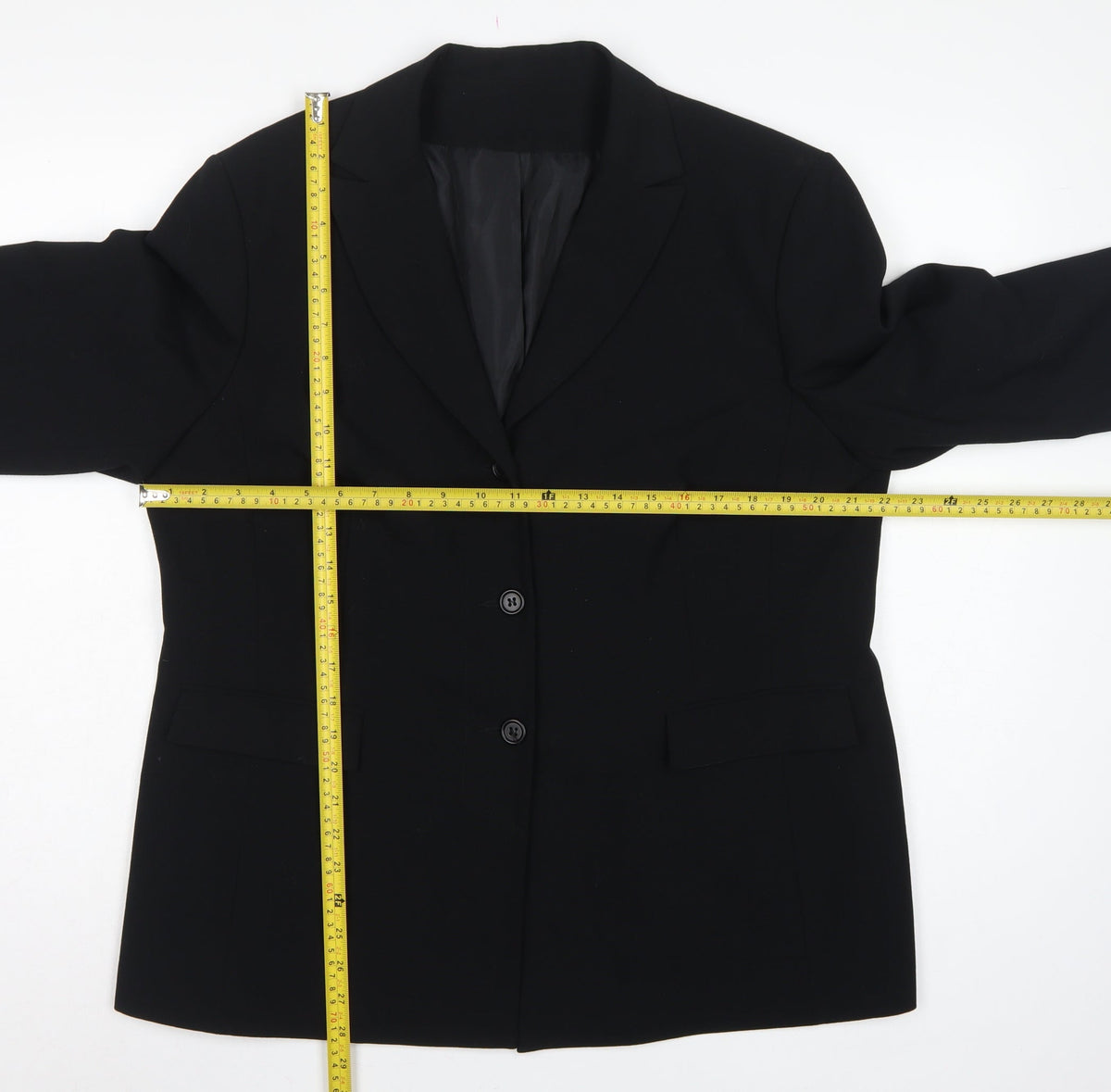 Anne Brooks Women Black Petite UK 18 3 Button Lined Blazer Jacket