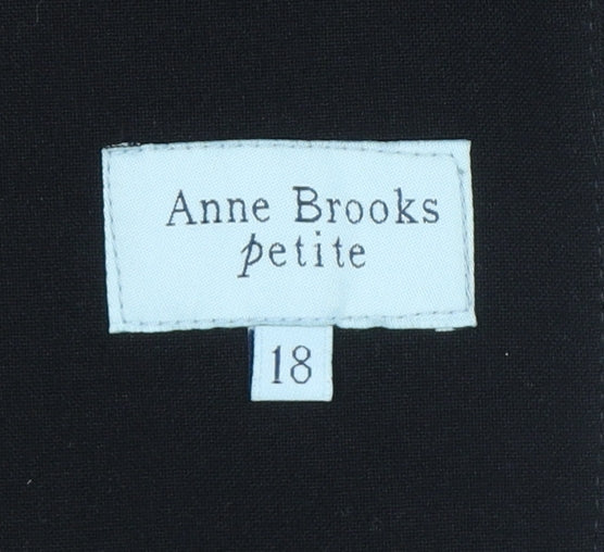 Anne Brooks Women Black Petite UK 18 3 Button Lined Blazer Jacket