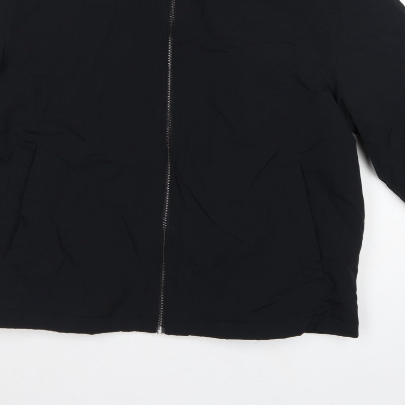 Marks and Spencer Men Black L Padded Full Zip Basic Jacket