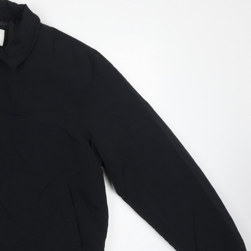 Marks and Spencer Men Black L Padded Full Zip Basic Jacket