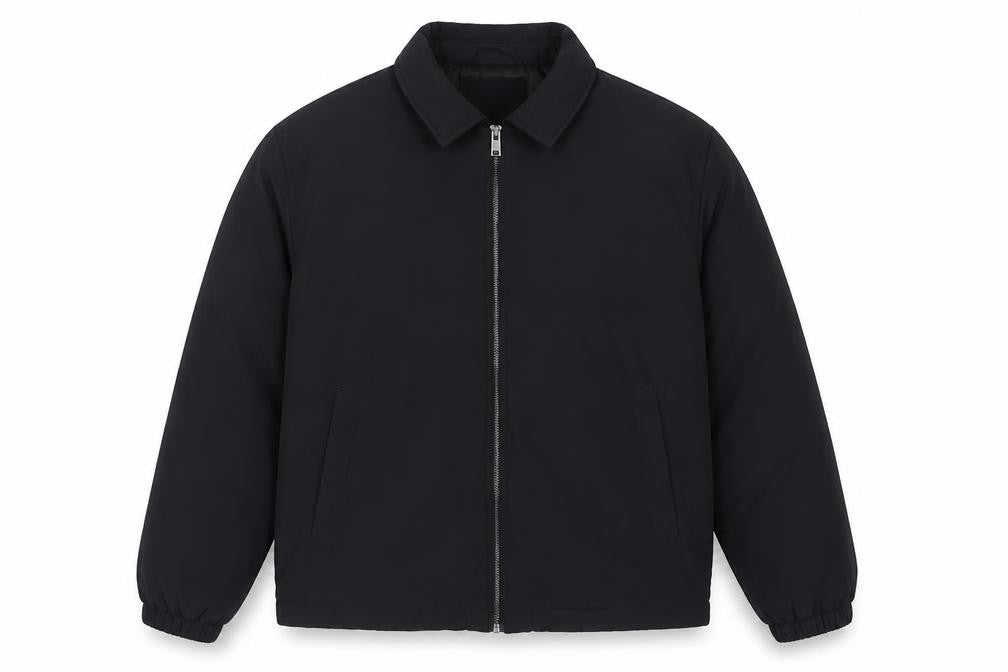 Marks and Spencer Men Black L Padded Full Zip Basic Jacket