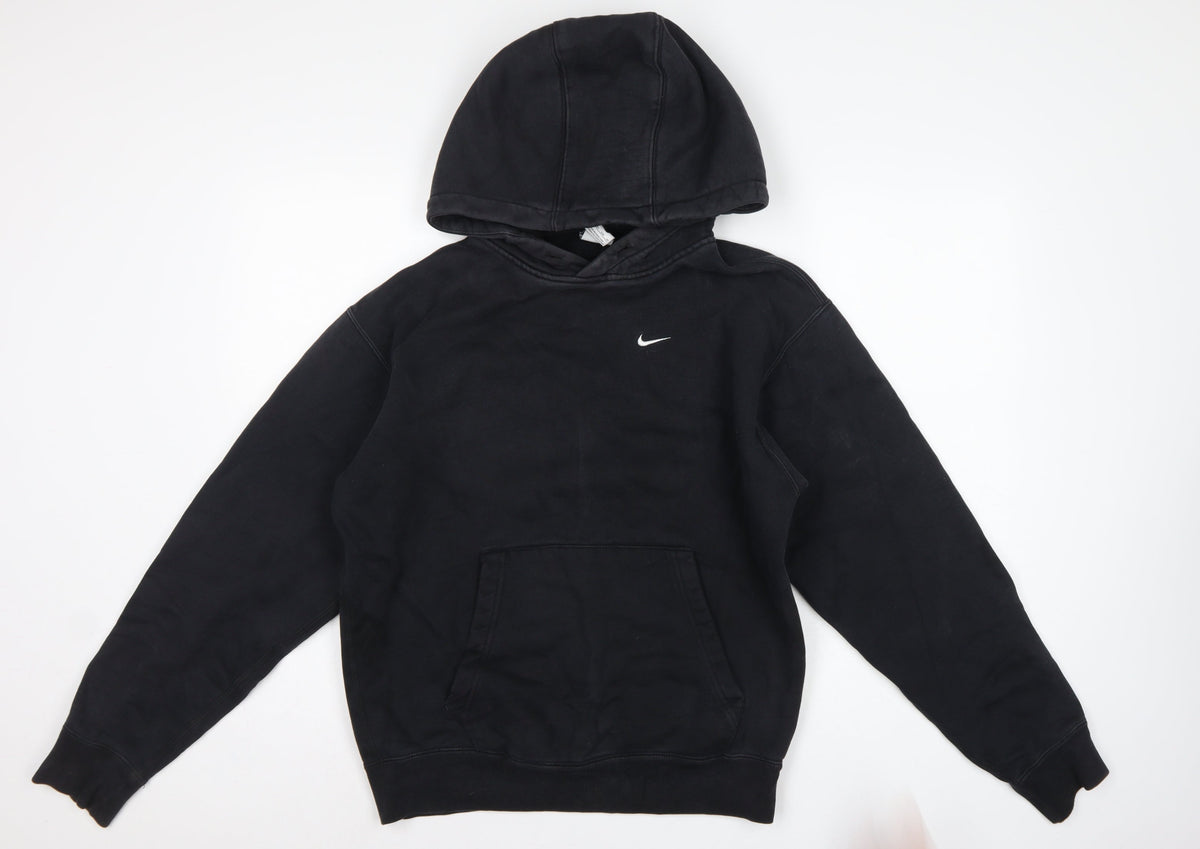 Nike Men’s Black XS Pullover Hoodie Embroidered Logo Kangaroo Pocket