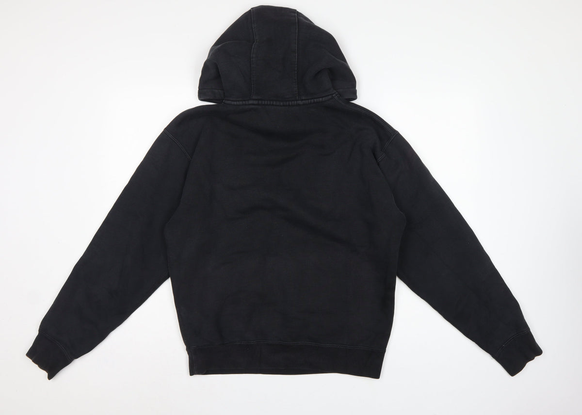 Nike Men’s Black XS Pullover Hoodie Embroidered Logo Kangaroo Pocket