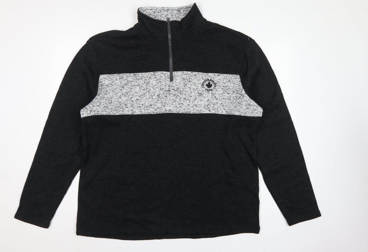 Atlas For Men Men's Black Grey XL 1/4 Zip Pullover Sweatshirt