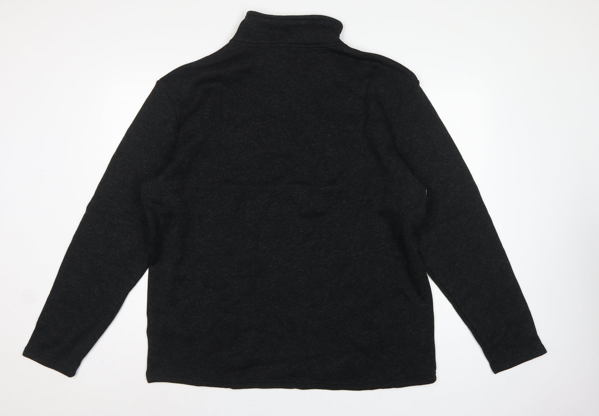 Atlas For Men Men's Black Grey XL 1/4 Zip Pullover Sweatshirt