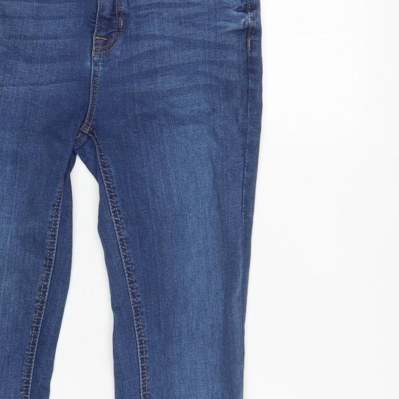 New Look Women Blue UK 10 Ankle Grazer Skinny Jeans Raw Hem