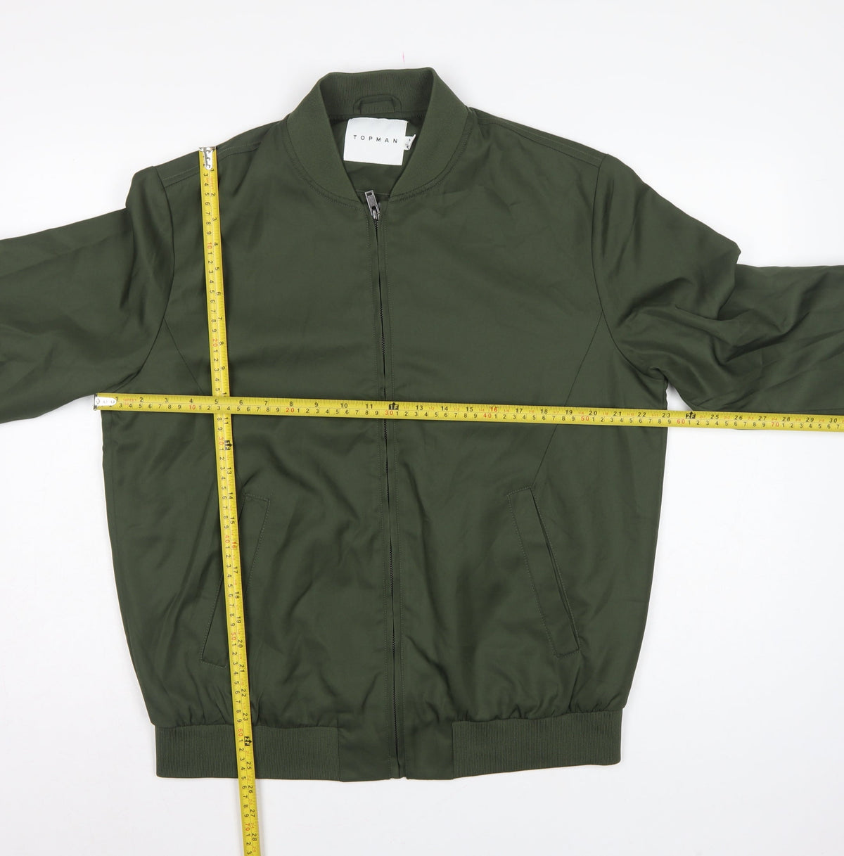 Topman Men’s Green M Bomber Jacket Full Zip Lined