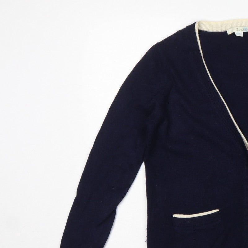 Boden Women Blue Size S Wool Cashmere V-Neck Cardigan Pockets