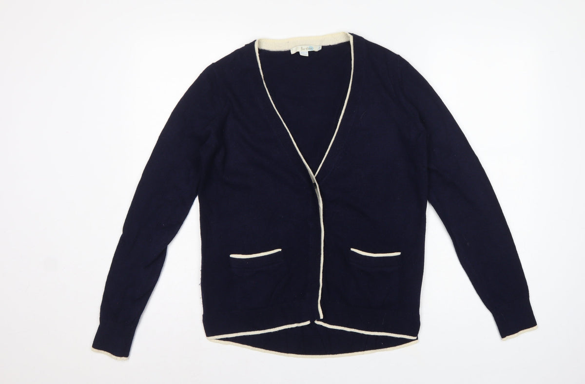Boden Women Blue Size S Wool Cashmere V-Neck Cardigan Pockets