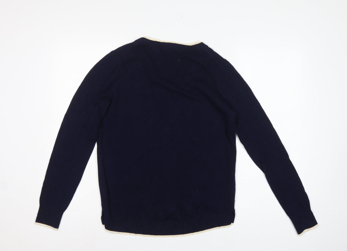 Boden Women Blue Size S Wool Cashmere V-Neck Cardigan Pockets