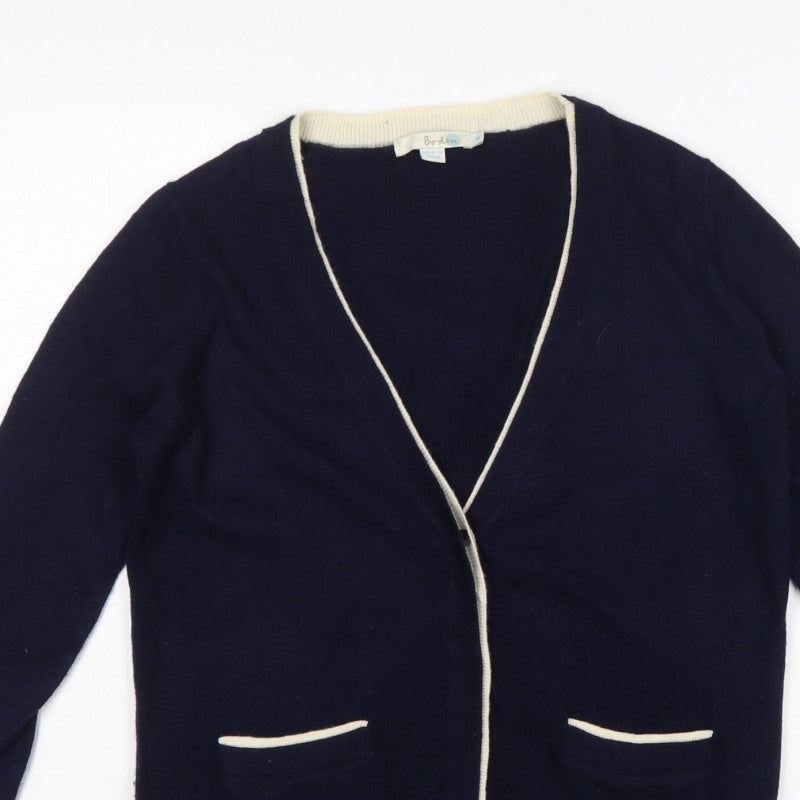 Boden Women Blue Size S Wool Cashmere V-Neck Cardigan Pockets