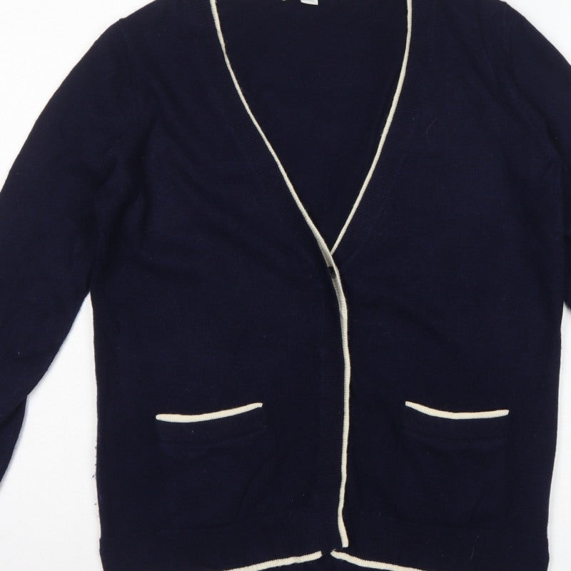 Boden Women Blue Size S Wool Cashmere V-Neck Cardigan Pockets