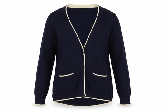 Boden Women Blue Size S Wool Cashmere V-Neck Cardigan Pockets
