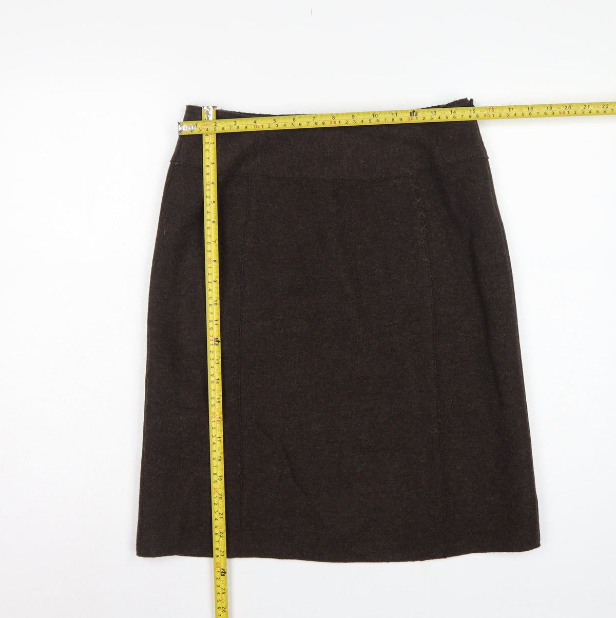 Giesswein Women Brown UK 12 Wool Pencil Knee Length Skirt