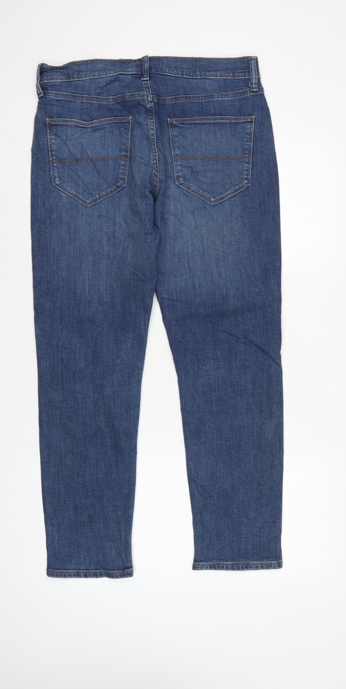 Brand and care label for M&S Men’s Blue 32W 29L Slim Fit Tapered 5-Pocket Jeans