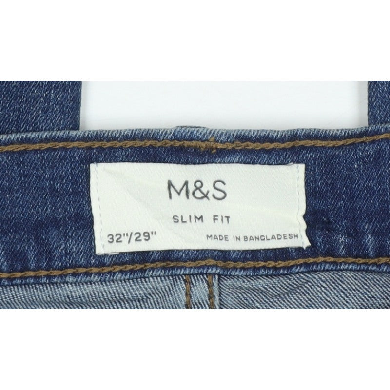 Additional view of M&S Men’s Blue 32W 29L Slim Fit Tapered 5-Pocket Jeans