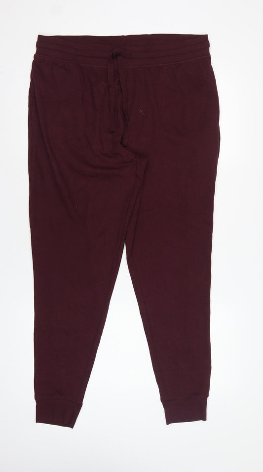 Marks and Spencer Men Red XL Jersey Drawstring Lounge Pants