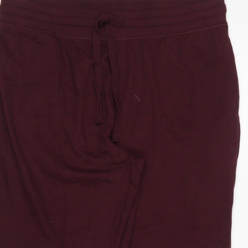 Marks and Spencer Men Red XL Jersey Drawstring Lounge Pants