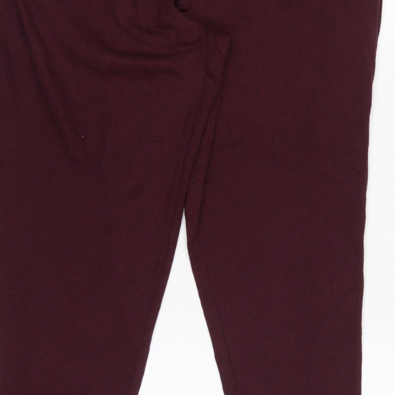 Marks and Spencer Men Red XL Jersey Drawstring Lounge Pants