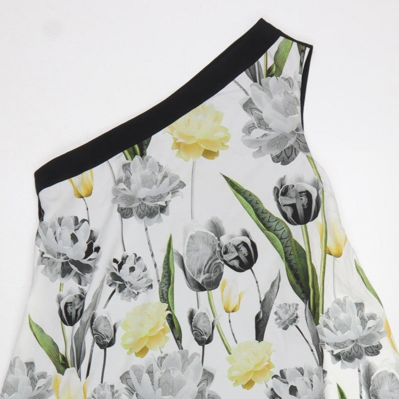 Ted Baker Women Multicoloured Floral One Shoulder A-Line Dress UK 10