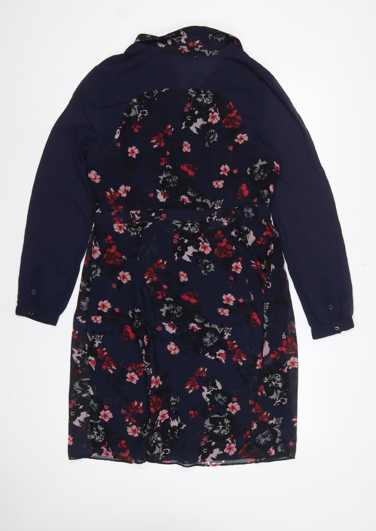 Monsoon Women Blue Floral UK 14 Knee Length Fit & Flare Dress