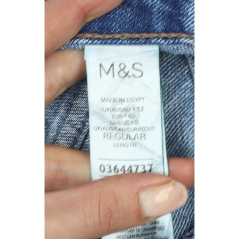 Marks and Spencer Women Blue UK 6 Denim Pencil Knee Length Skirt