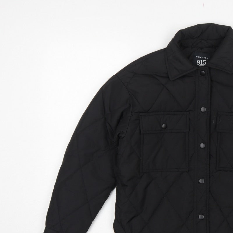 Additional view of New Look 915 girls’ black age 9 quilted shirt jacket padded