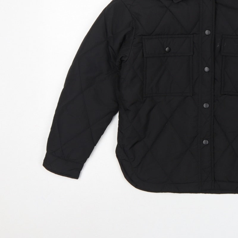 Additional view of New Look 915 girls’ black age 9 quilted shirt jacket padded