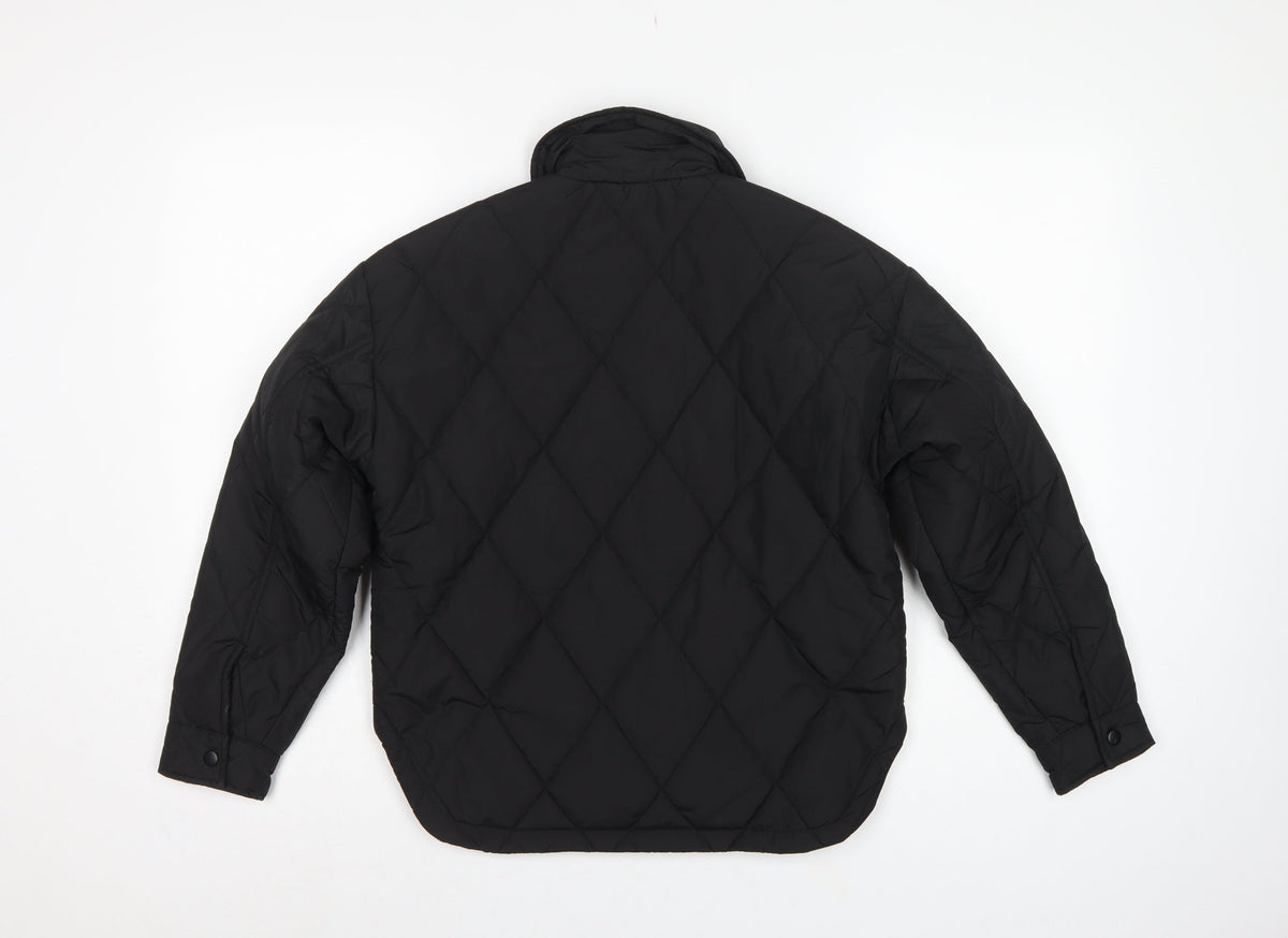 Brand and care label for New Look 915 girls’ black age 9 quilted shirt jacket padded