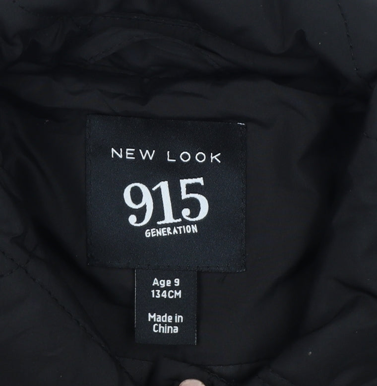 Additional view of New Look 915 girls’ black age 9 quilted shirt jacket padded