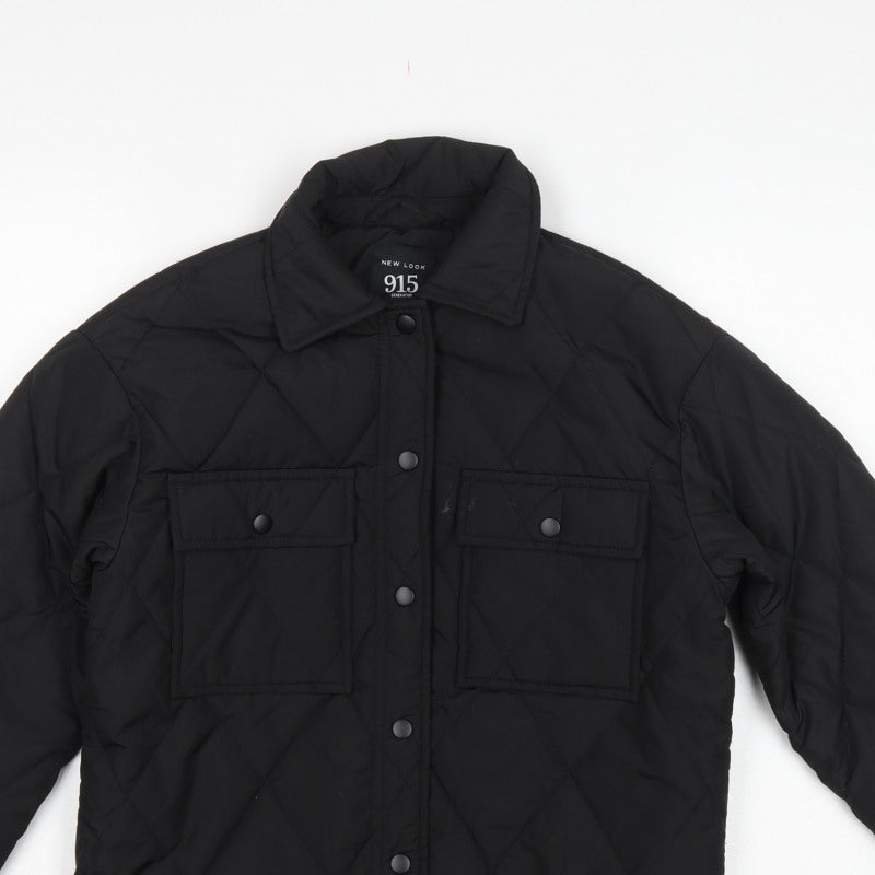 Additional view of New Look 915 girls’ black age 9 quilted shirt jacket padded