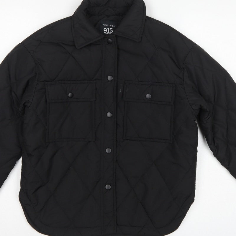 Additional view of New Look 915 girls’ black age 9 quilted shirt jacket padded