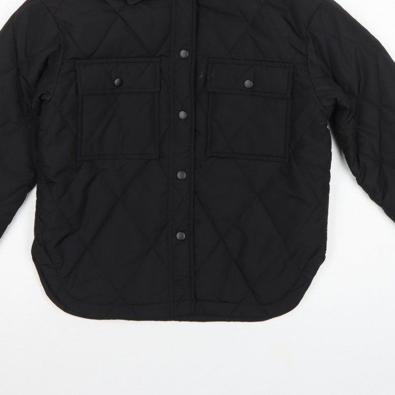 Additional view of New Look 915 girls’ black age 9 quilted shirt jacket padded