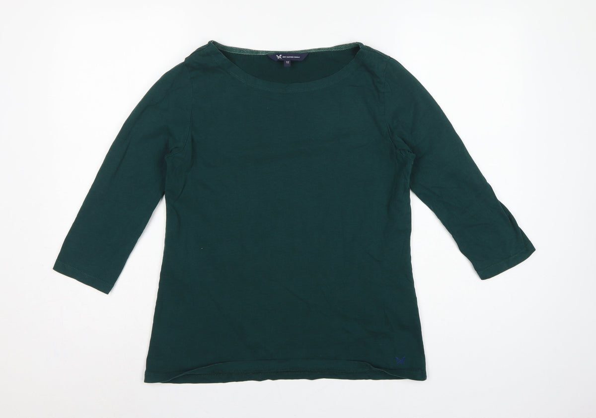 Crew Clothing Company Women Green Size 12 Cotton 3/4 Sleeve Tunic Top