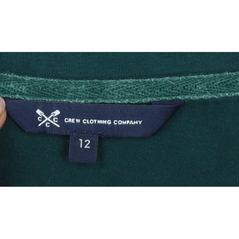 Crew Clothing Company Women Green Size 12 Cotton 3/4 Sleeve Tunic Top