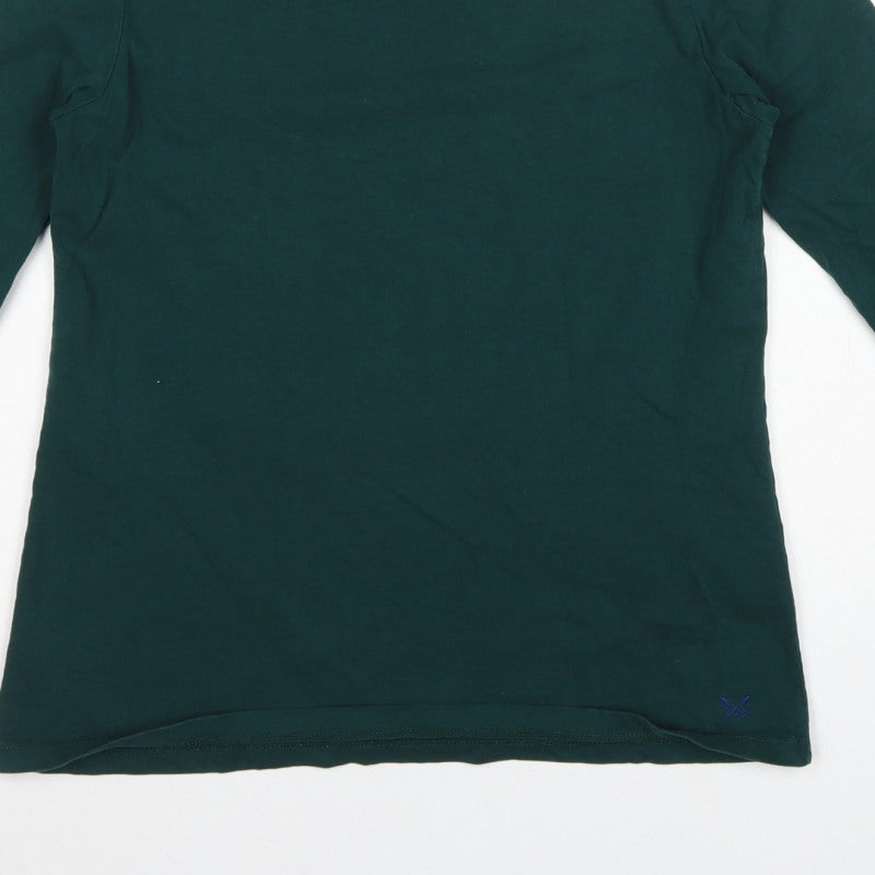 Crew Clothing Company Women Green Size 12 Cotton 3/4 Sleeve Tunic Top